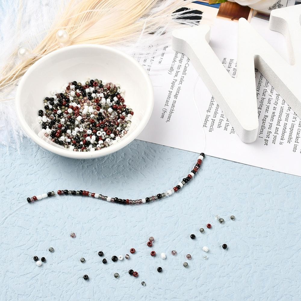 Kit de perles de rocaille en verre 2mm, Assortiments de 4500pcs