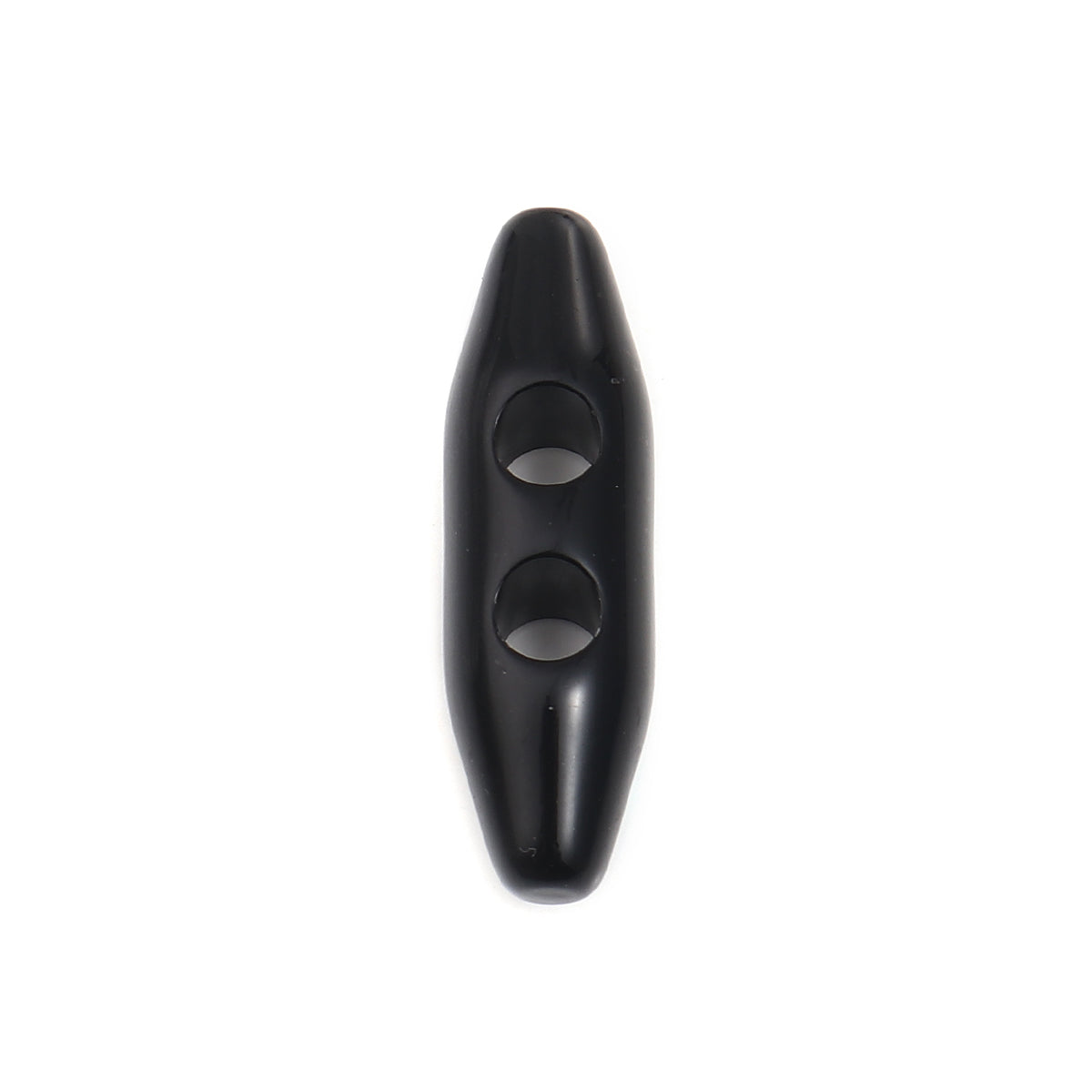 5 boutons de plastique noir 3.7 x 1cm