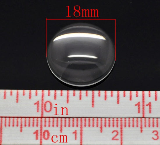 10 Cabochons en verre demi-rond transparent 8mm, 10mm, 12mm, 14mm, 16mm, 18mm or 20mm