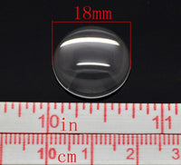 10 Cabochons en verre demi-rond transparent 8mm, 10mm, 12mm, 14mm, 16mm, 18mm or 20mm