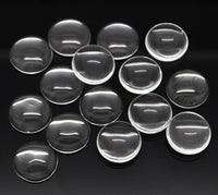 10 Cabochons en verre demi-rond transparent 8mm, 10mm, 12mm, 14mm, 16mm, 18mm or 20mm