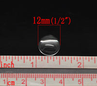 10 Cabochons en verre demi-rond transparent 8mm, 10mm, 12mm, 14mm, 16mm, 18mm or 20mm