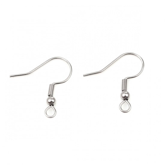 100 pièces (50 paires) crochets pour boucle d'oreille en acier inoxydable hypoallergénique