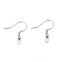 100 pièces (50 paires) crochets pour boucle d'oreille en acier inoxydable hypoallergénique