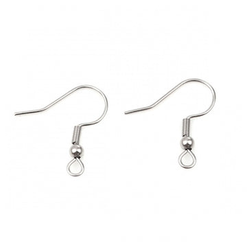 100 pièces (50 paires) crochets pour boucle d'oreille en acier inoxydable hypoallergénique