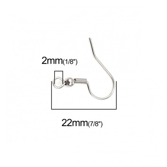 100 pièces (50 paires) crochets pour boucle d'oreille en acier inoxydable hypoallergénique