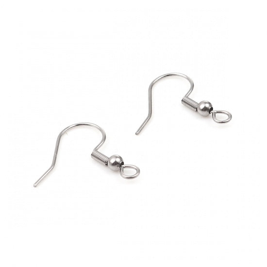 100 pièces (50 paires) crochets pour boucle d'oreille en acier inoxydable hypoallergénique