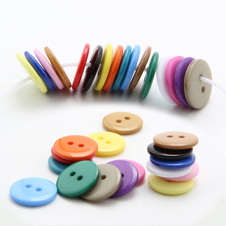 25 resin sewing buttons 10mm - Pick your color: blue, red, pink, purple, grey, beige