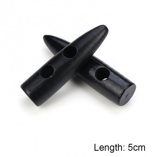 Toggle buttons - 3 big wooden toggle buttons - Black 2 inches