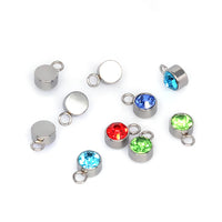 1 Small birthstone charm - Silver