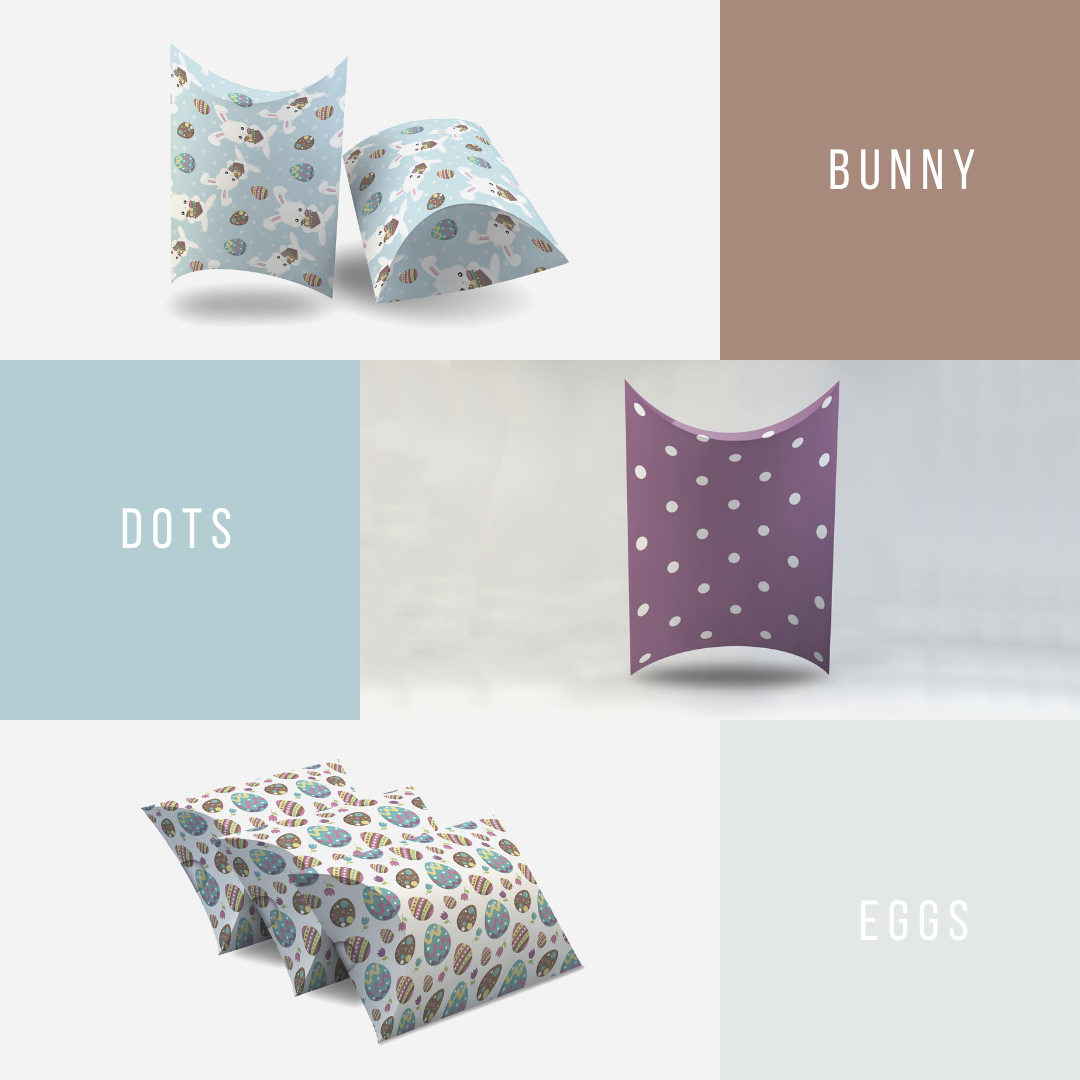 Digital deep pillow box Easter bunny and eggs
