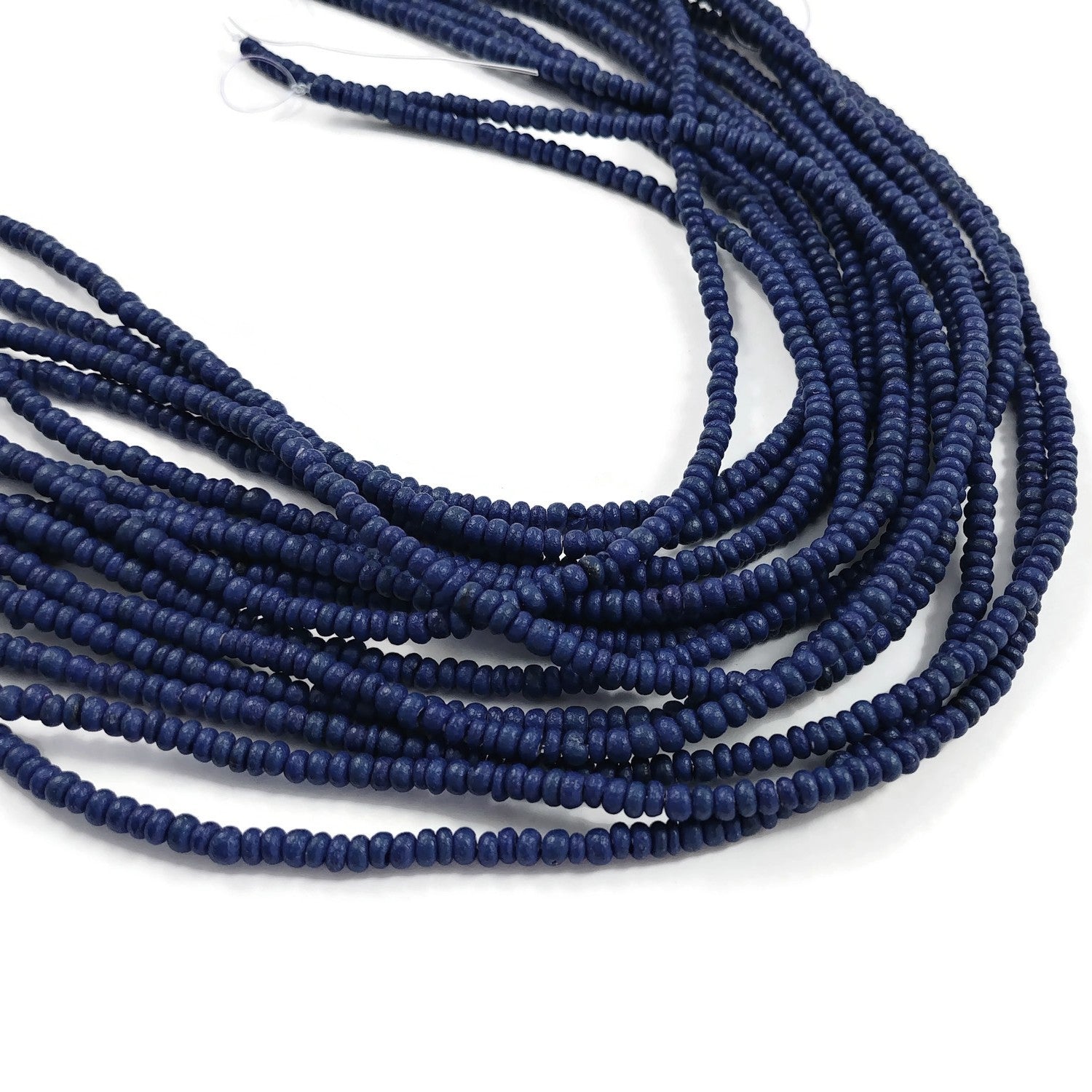 Petites perles de bois de coco de 3mm, Couleur au choix