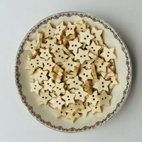 Star button - 10 Wooden craft buttons 12mm or 15mm