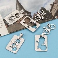 Pendentif bicyclette en acier inoxydable hypoallergénique