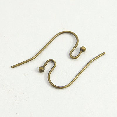 100 Crochets pour boucle d'oreille - Sans nickel - Or, argent, bronze, noir