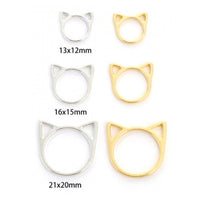 Pendentifs ou connecteurs chat argent ou or