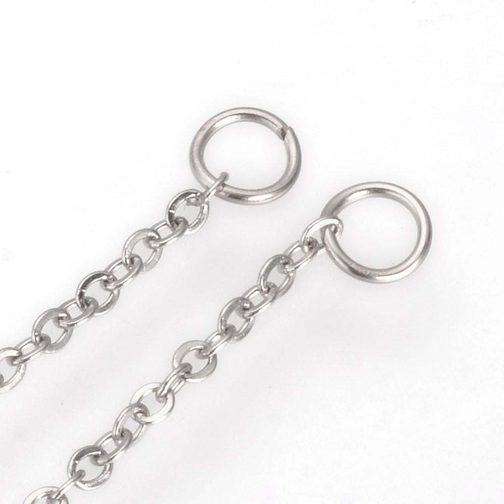 Chaîne pour boucle d'oreille en acier inoxydable hypoallergénique