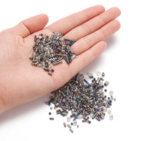 Perles de rocaille en verre - GRIS - Assortiment de formes et grandeurs