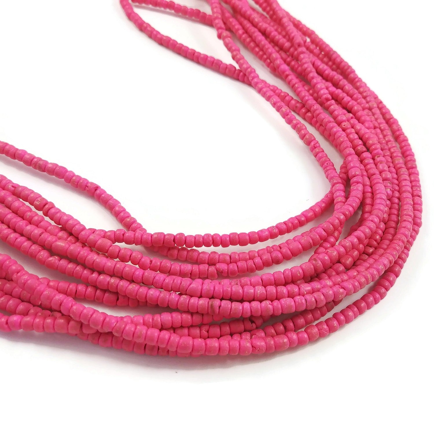 Petites perles de bois de coco de 3mm, Couleur au choix