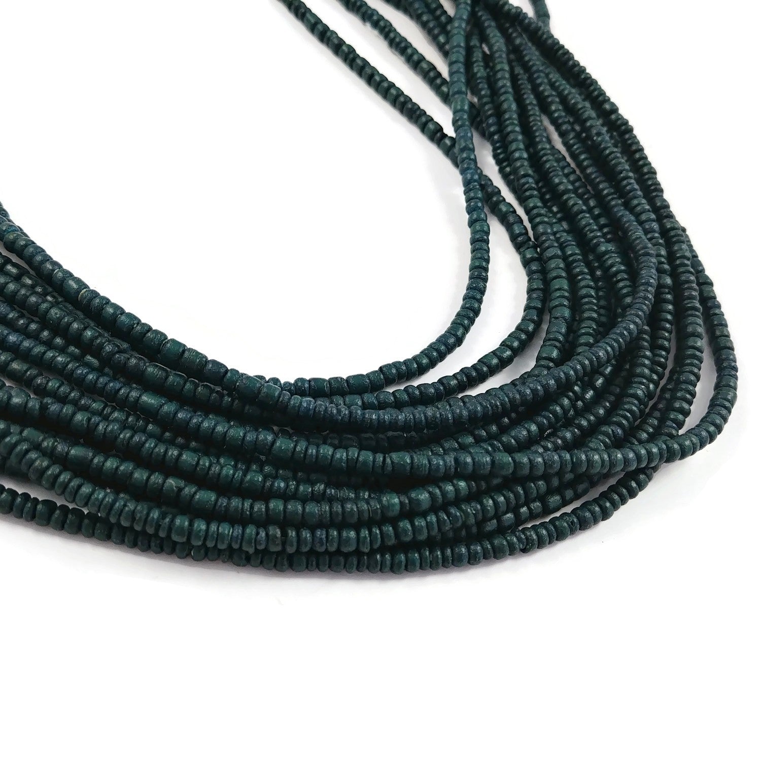 Petites perles de bois de coco de 3mm, Couleur au choix