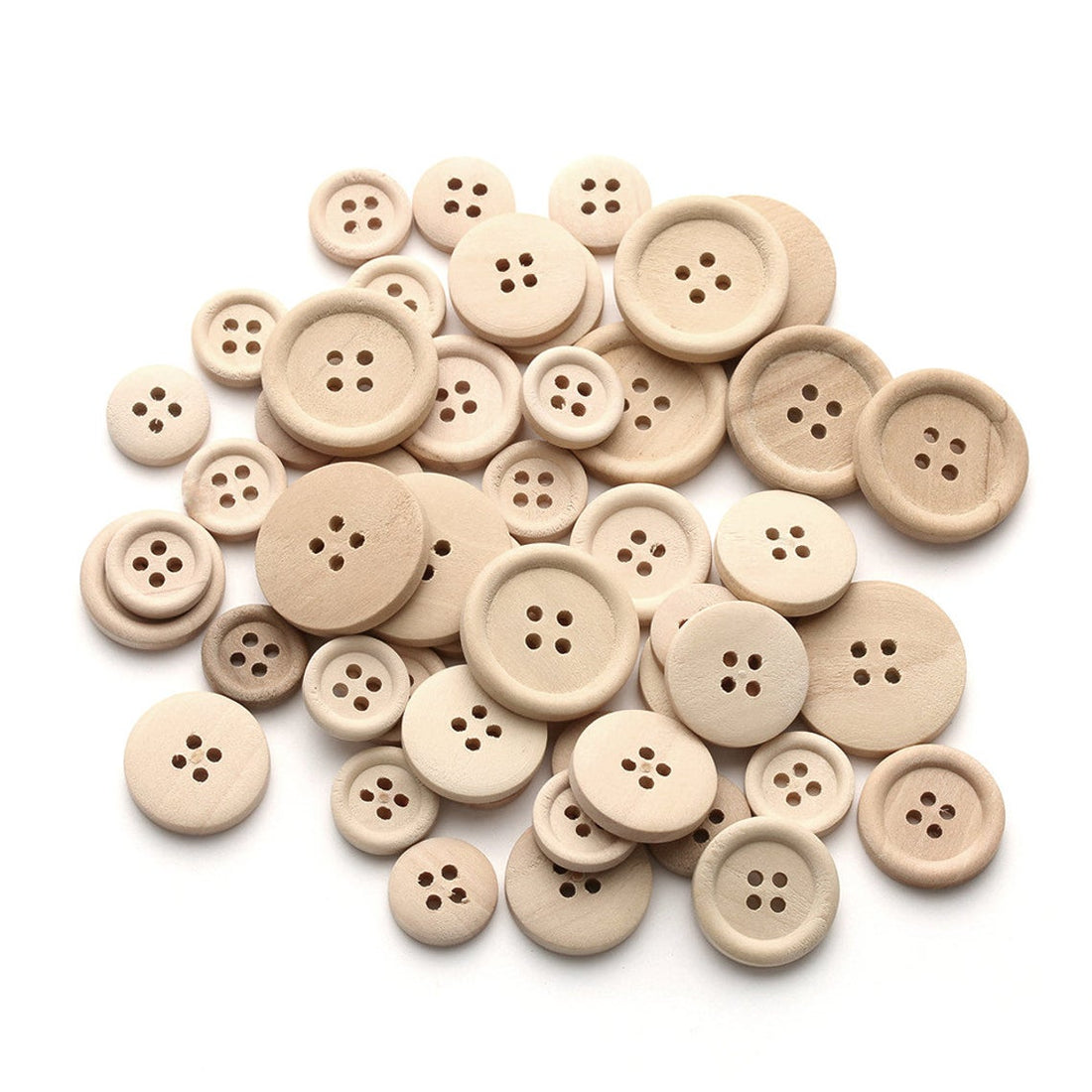 12 Natural unfinished wood buttons 13mm, 15mm, 18mm, 20mm, 25mm