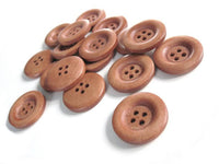 6 boutons de bois auburn 23mm