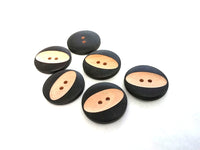 Carved Wooden Sewing Buttons 30mm - set of 6 wood buttons