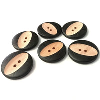 Carved Wooden Sewing Buttons 30mm - set of 6 wood buttons