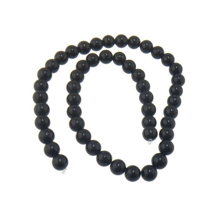 Pierres Naturelles Noires Rondes 4 ou 6mm