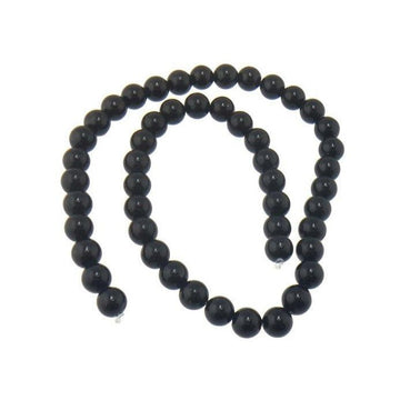 Pierres Naturelles Noires Rondes 4 ou 6mm