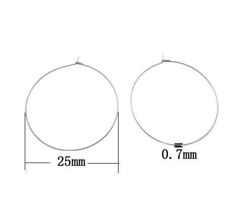 30 Surgical stainless steel hoops - 5 size available