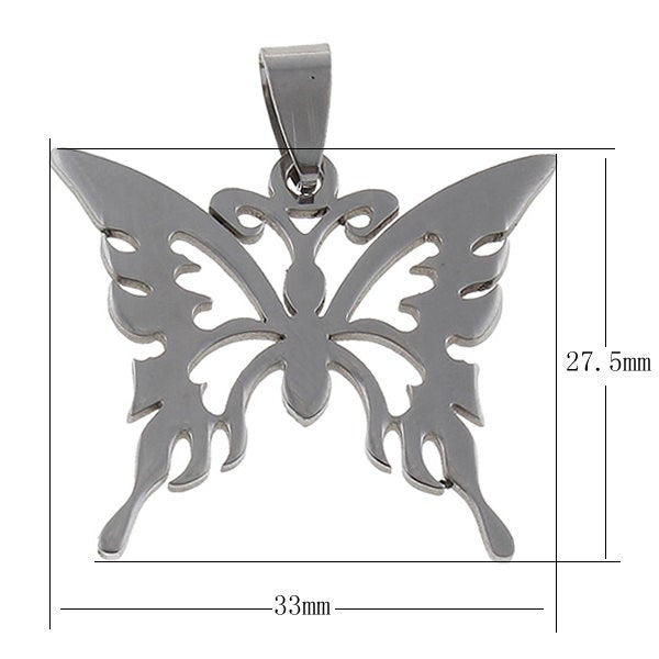 Butterfly pendant stainless steel hypoallergenic DIY necklace pendant