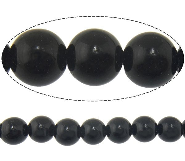 Pierres Naturelles Noires Rondes 4 ou 6mm