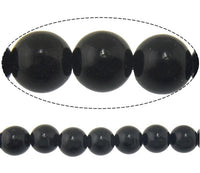 Pierres Naturelles Noires Rondes 4 ou 6mm