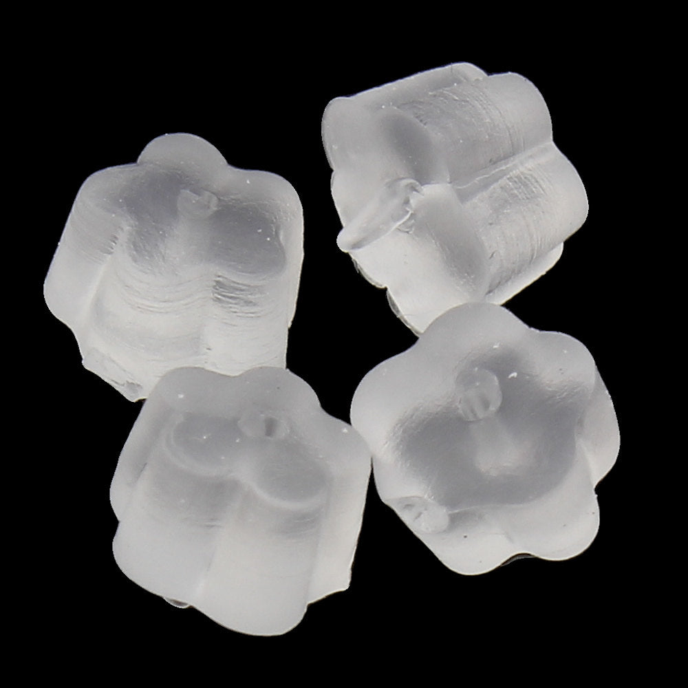 200 Silicone Flower Style Ear Nut, 3x4mm