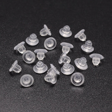 200 Stoppeurs pour crochets ou tiges de boucle d'oreille en plastique