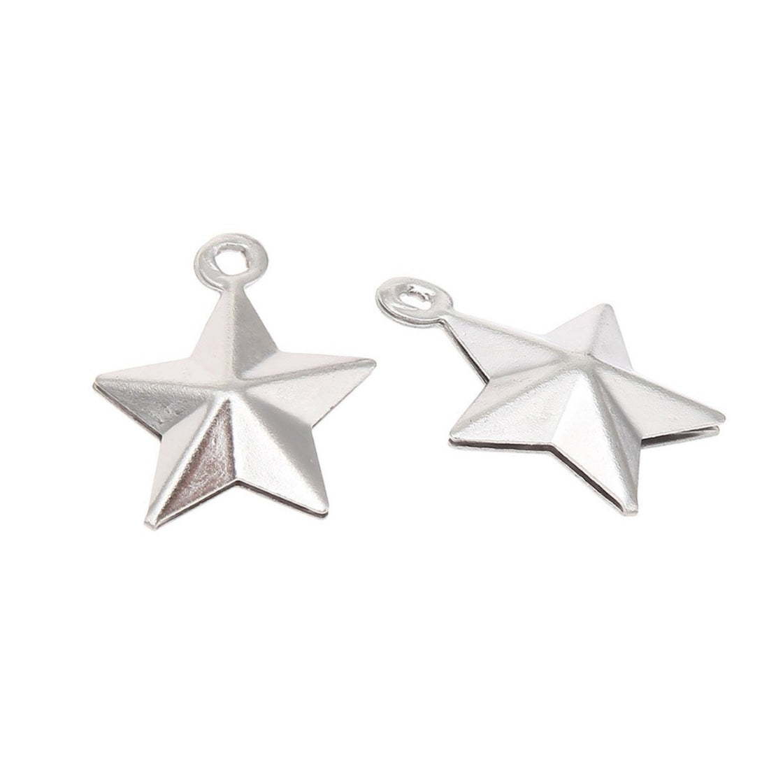5 Star pendant stainless steel 15mm 3D charms