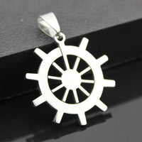 1 Ship wheel pendant stainless steel hypoallergenic