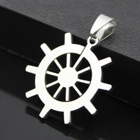 1 Ship wheel pendant stainless steel hypoallergenic