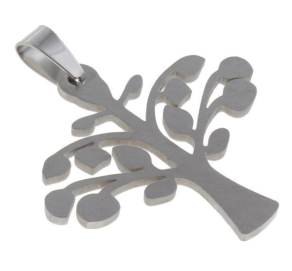 Pendentif arbre en acier inoxydable hypoallergénique