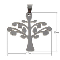 Pendentif arbre en acier inoxydable hypoallergénique