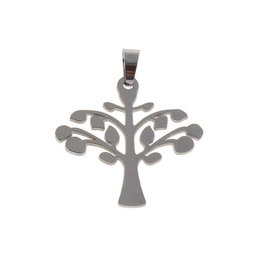 Pendentif arbre en acier inoxydable hypoallergénique