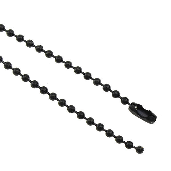 1 Black Stainless Steel Ball Chain 2.5mm - 23.5 inch