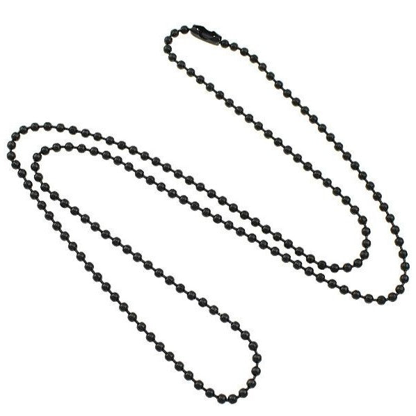 1 Black Stainless Steel Ball Chain 2.5mm - 23.5 inch