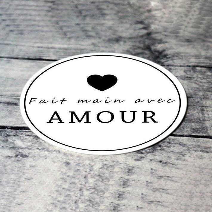 Feuille d'étiquettes digitales à imprimer - fait main avec amour