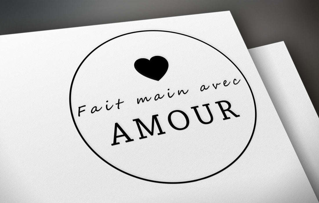 Feuille d'étiquettes digitales à imprimer - fait main avec amour