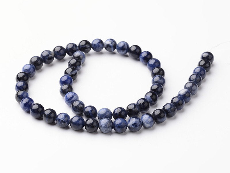 Pierres Naturelles Sodalite Rondes 4, 6 ou 8mm