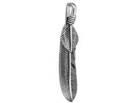 Native Feather pendant stainless steel 60mm blacken charm