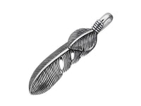 Native Feather pendant stainless steel 60mm blacken charm