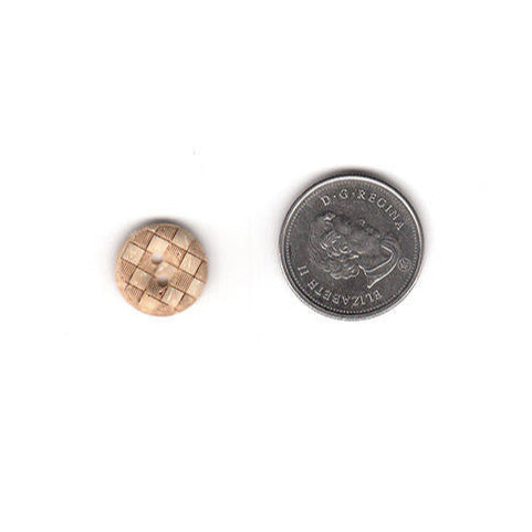 6 Boutons en bois de coco 15mm - Damier